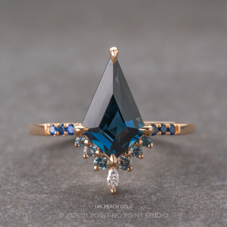 2.03 Carat Blue Kite Sapphire and Diamond Engagement Ring, Ombre Avaline Setting