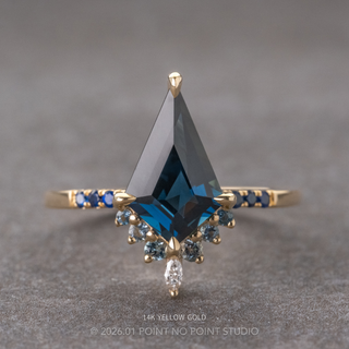 2.03 Carat Blue Kite Sapphire and Diamond Engagement Ring, Ombre Avaline Setting