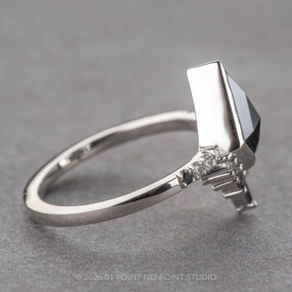 1.40 Carat Black Kite Diamond Engagement Ring, Bezel Ombre Avaline Setting, Platinum