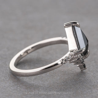 1.63 Carat Black Kite Diamond Engagement Ring, Ombre Avaline Setting, Platinum
