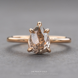 1.53 Carat Icy Grey Pear Diamond Engagement Ring, Lenora Setting