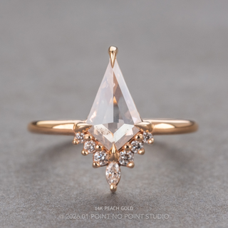 1.35 Carat Icy Salt and Pepper Kite Diamond Engagement Ring, Ava Setting, Point No Point Studio. Available in a variety of metal types. Eco-friendly, Recycled Metals, Conflict Free.