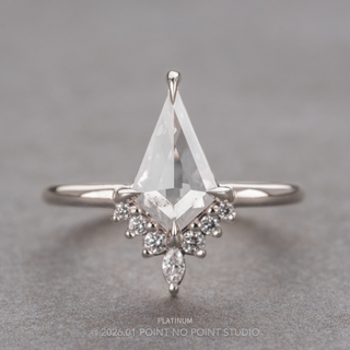 1.35 Carat Icy Salt and Pepper Kite Diamond Engagement Ring, Ava Setting, Point No Point Studio. Available in a variety of metal types. Eco-friendly, Recycled Metals, Conflict Free.