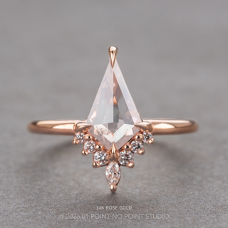 1.35 Carat Icy Salt and Pepper Kite Diamond Engagement Ring, Ava Setting, Point No Point Studio. Available in a variety of metal types. Eco-friendly, Recycled Metals, Conflict Free.