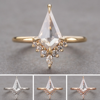 Kite diamond engagement ring