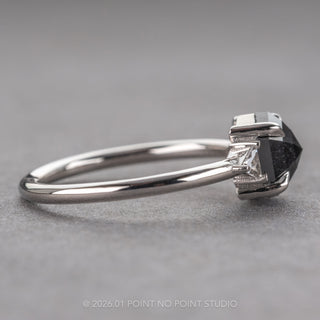 1.23 Carat Black Hexagon Diamond Engagement Ring, Zoe Setting, Platinum