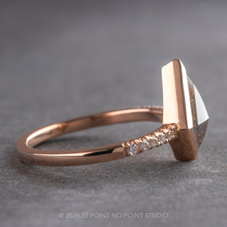 1.26 Carat Salt and Pepper Kite Diamond Engagement Ring, Bezel Jules Setting, 14K Rose Gold