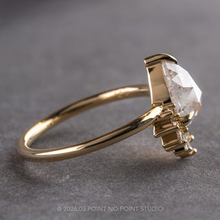 2.06 Carat Icy White Pear Diamond Engagement Ring, Wren Setting, 14K Yellow Gold