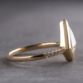 1.48 Carat Icy White Kite Diamond Engagement Ring, Bezel Jules Setting, 14K Yellow Gold