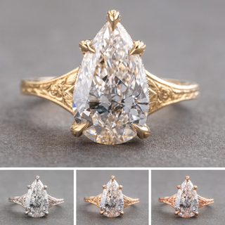 Pear Lab Diamond Engagement Ring, Faye Setting