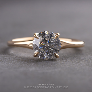 1.55 Carat Canadian Salt and Pepper Round Diamond Engagement Ring, Solene Setting