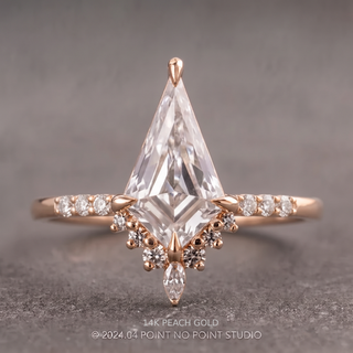 Kite Lab Diamond Engagement Ring, Avaline Setting, Point No Point Studio. Available in a variety of metal types. Eco-friendly, Recycled Metals, Conflict Free.