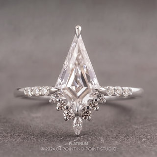 Kite Lab Diamond Engagement Ring, Avaline Setting, Point No Point Studio. Available in a variety of metal types. Eco-friendly, Recycled Metals, Conflict Free.