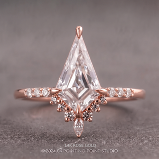 Kite Lab Diamond Engagement Ring, Avaline Setting, Point No Point Studio. Available in a variety of metal types. Eco-friendly, Recycled Metals, Conflict Free.