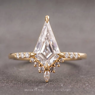 Kite Lab Diamond Engagement Ring, Avaline Setting, Point No Point Studio. Available in a variety of metal types. Eco-friendly, Recycled Metals, Conflict Free.
