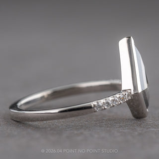 1.03 Carat Salt and Pepper Kite Diamond Engagement Ring, Bezel Jules Setting, Platinum