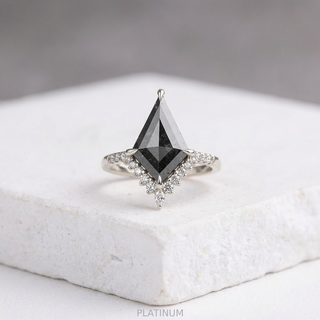 3.30 Carat Black Kite Diamond Engagement Ring, Avaline Setting