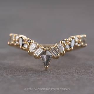 Aries Wedding Ring, Salt and Pepper Kite, 21 Ombre Diamond
