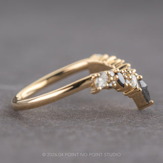 Aries Wedding Ring, Salt and Pepper Kite, 21 Ombre Diamond