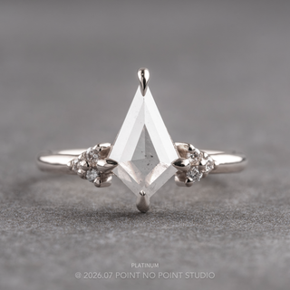 1.10 Carat Icy Salt and Pepper Kite Diamond Engagement Ring, Quinn Setting
