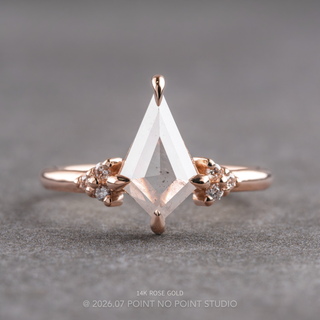 1.10 Carat Icy Salt and Pepper Kite Diamond Engagement Ring, Quinn Setting