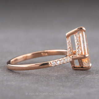 1.79 Carat Orange Salt and Pepper Kite Diamond Engagement Ring, Juliette Setting, 14k Rose Gold