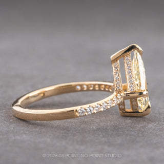 1.22 Carat Clear Kite Diamond Engagement Ring, Juliette Setting, 14k Yellow Gold
