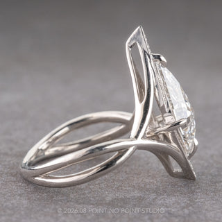 1.53 Carat Kite Lab Diamond Engagement Ring, Twisted Arwen Setting, Platinum
