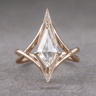 Kite Lab Diamond Engagement Ring, Twisted Arwen Setting, Point No Point Studio. Available in a variety of metal types. Eco-friendly, Recycled Metals, Conflict Free.