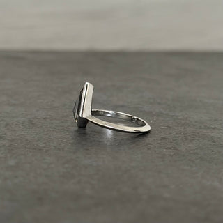 1.07 Carat Salt and Pepper Kite Diamond Engagement Ring, Bezel Jane Setting