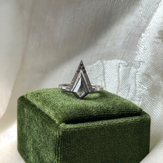 1.07 Carat Salt and Pepper Kite Diamond Engagement Ring, Bezel Jane Setting