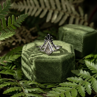 1.07 Carat Salt and Pepper Kite Diamond Engagement Ring, Bezel Jane Setting