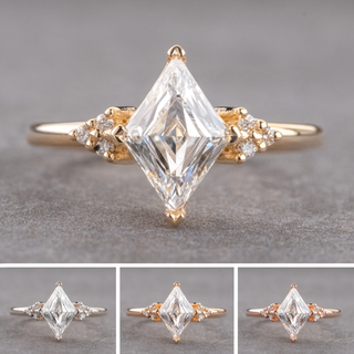 Lozenge Lab Diamond Engagement Ring, Quinn Setting