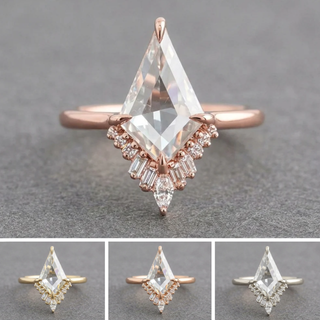 Kite Moissanite and Diamond Engagement Ring, Wren Setting