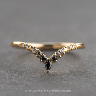 Large Flora Wedding Ring, 11 Reverse Ombre Diamond, Round Band