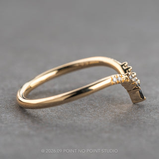 Large Flora Wedding Ring, 11 Reverse Ombre Diamond, Round Band