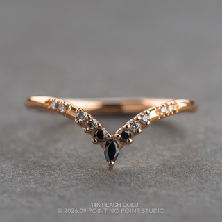 Large Flora Wedding Ring, 11 Reverse Ombre Diamond, Round Band women's wedding band, Point No Point Studio. Eco-friendly, Recycled Metals, Conflict Free.