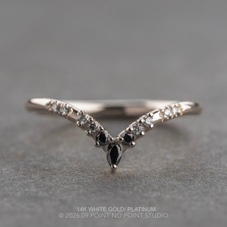Large Flora Wedding Ring, 11 Reverse Ombre Diamond, Round Band women's wedding band, Point No Point Studio. Eco-friendly, Recycled Metals, Conflict Free.