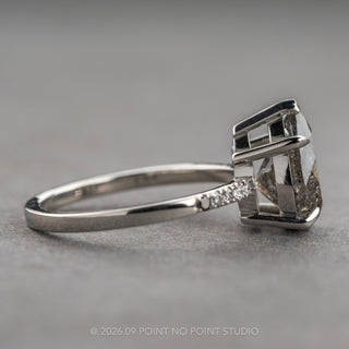 2.50 Carat Salt and Pepper Pear Diamond Engagement Ring, Ombre Sirena Setting, Platinum