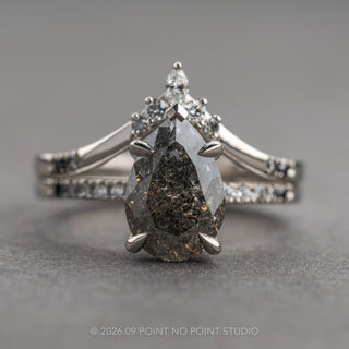 Flora Wedding Ring, 9 Ombre Diamond, Square Band