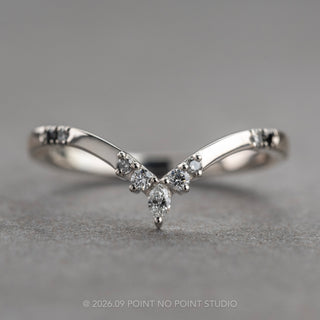 Flora Wedding Ring, 9 Ombre Diamond, Square Band