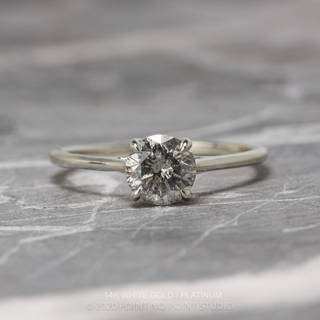 1.07 Carat Salt and Pepper Diamond Engagement Ring, Madeline Setting