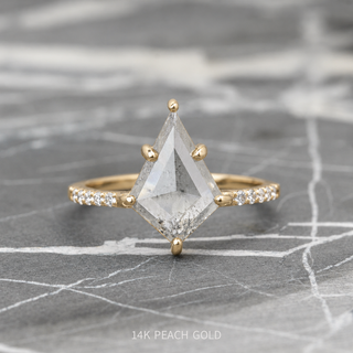 2.90 Carat Salt and Pepper Kite Diamond Engagement Ring, Jules Setting