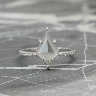 2.90 Carat Salt and Pepper Kite Diamond Engagement Ring, Jules Setting