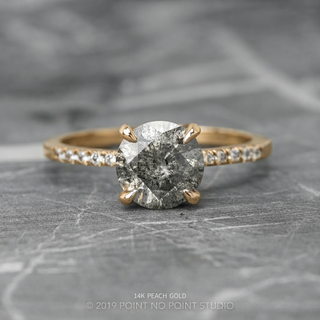 1.45 Carat Salt and Pepper Round Diamond Engagement Ring, Jules Setting