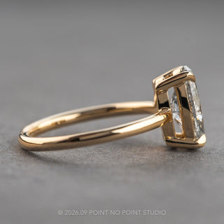 1.67 Carat Salt and Pepper Oval Diamond Engagement Ring, Basket Jane Setting, 14K Yellow Gold