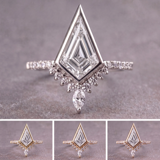 Kite Lab Diamond Engagement Ring, Bezel Avaline Setting