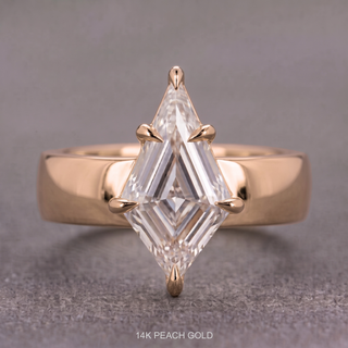 Step Cut Kite Lab Diamond Engagement Ring, Basket Jane Setting