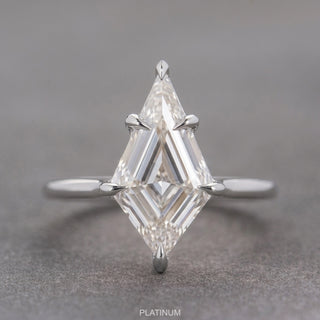 Step Cut Kite Lab Diamond Engagement Ring, Lark Setting