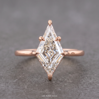 Step Cut Kite Lab Diamond Engagement Ring, Lark Setting, Point No Point Studio. Available in a variety of metal types. Eco-friendly, Recycled Metals, Conflict Free.